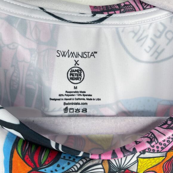 NWT Swiminista James Peter Henry Good Vibes Long Sleeve Rashguard Top Mens M - Picture 6 of 9